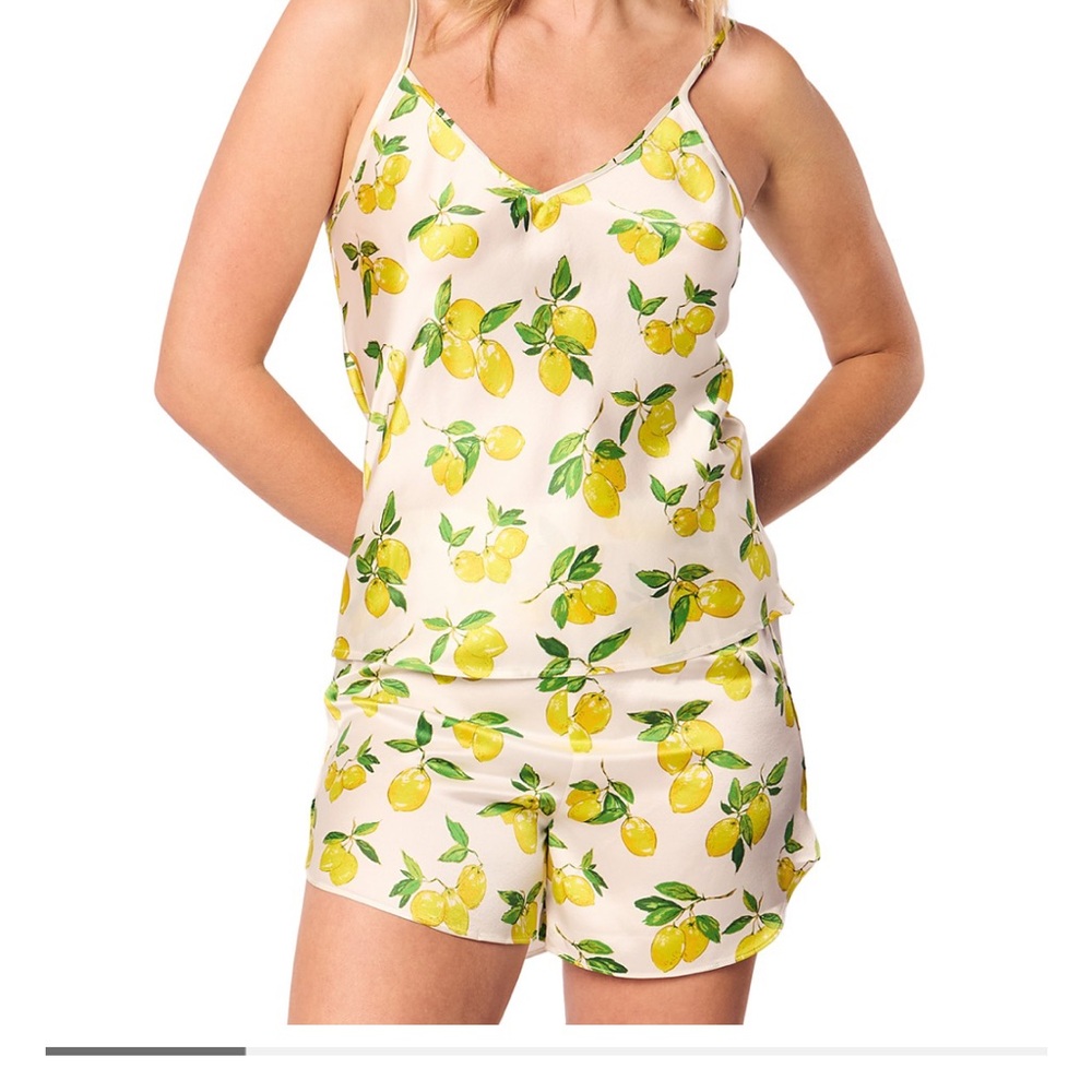 Petite Plume Women's Silk Cami Short Set in Amalfi Coast Silk Cami Short Set